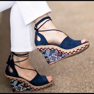 Cabi Suede Espadrille Wedges